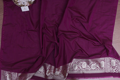 Regal Purple Banarasi Silk Saree - Timeless Elegance - Luxurion World