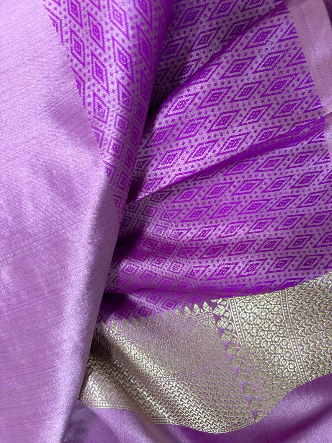 Elegant Purple Banarasi Silk Saree - Perfect for Any Occasion - Luxurion World