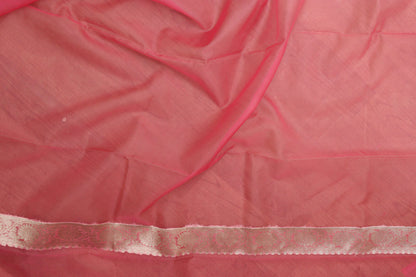 Elegant Pink Banarasi Organza Silk Saree - Luxurion World