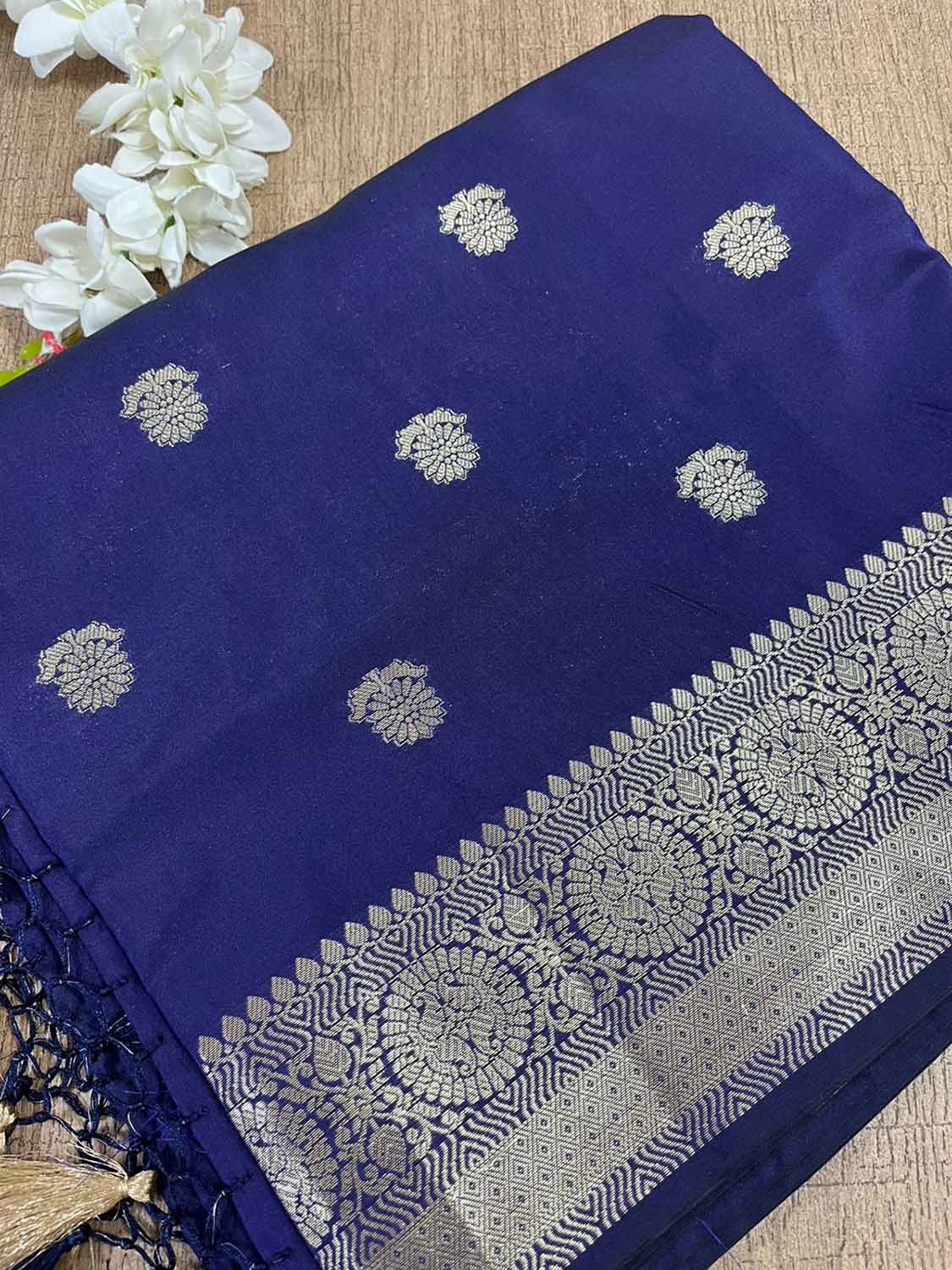 Blue Banarasi Silk Saree - Elegant and Timeless - Luxurion World