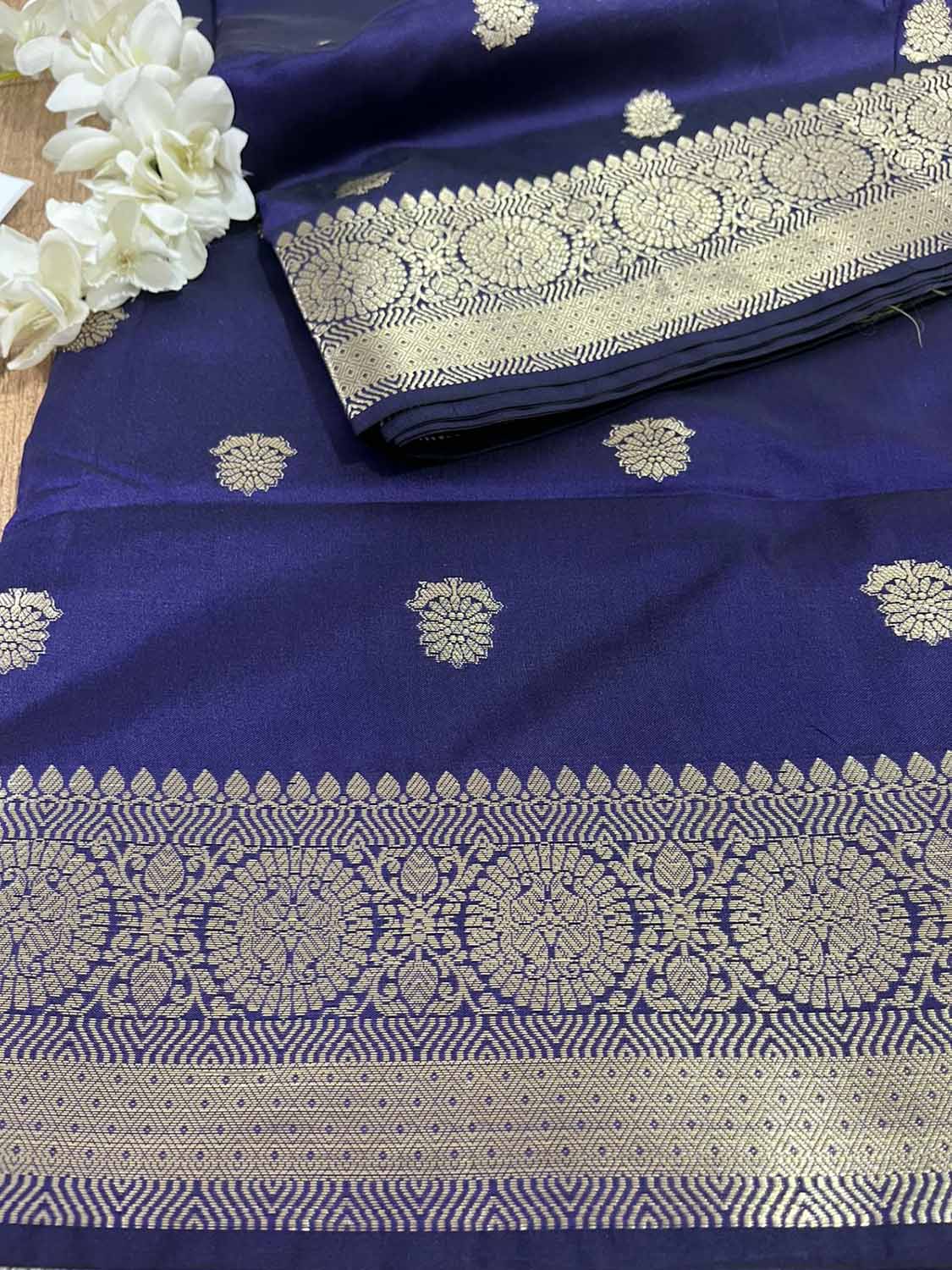 Blue Banarasi Silk Saree - Elegant and Timeless - Luxurion World