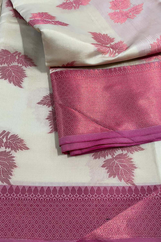 Soft and Elegant Pastel Banarasi Silk Saree - Luxurion World