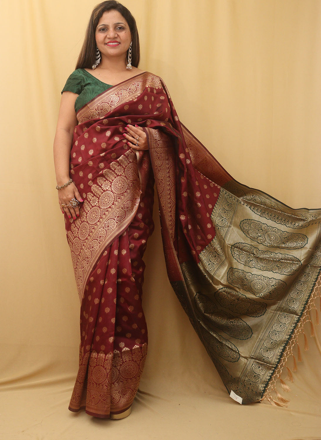 Maroon Banarasi Silk Festival Wear Saree 237256