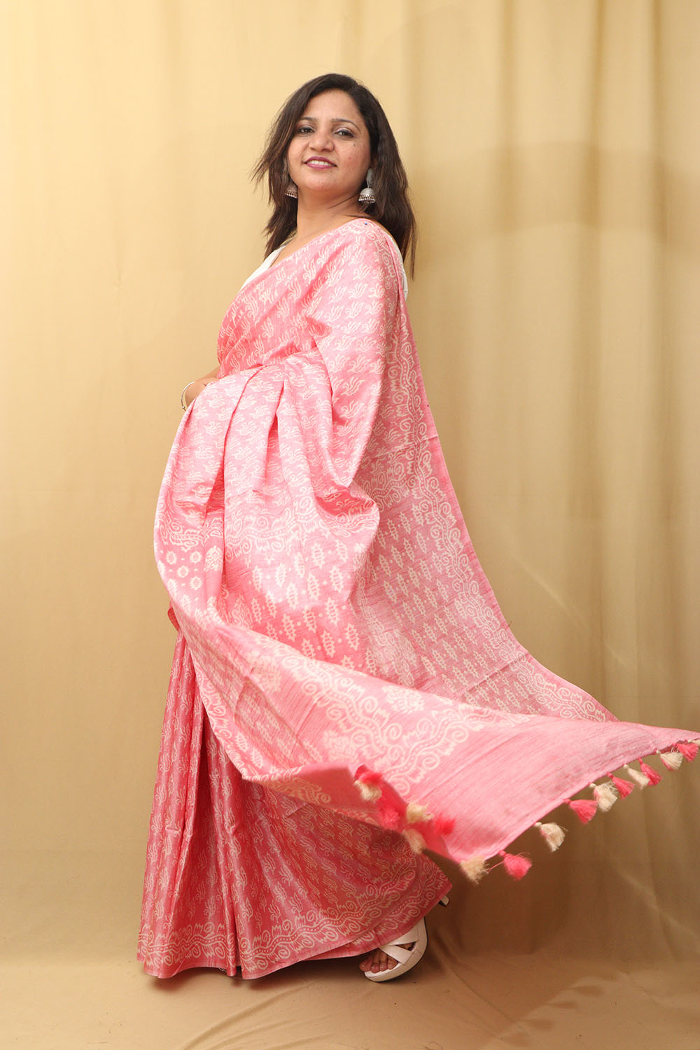 Stunning Pink Bhagalpur Silk Saree - Elegant and Timeless - Luxurion World