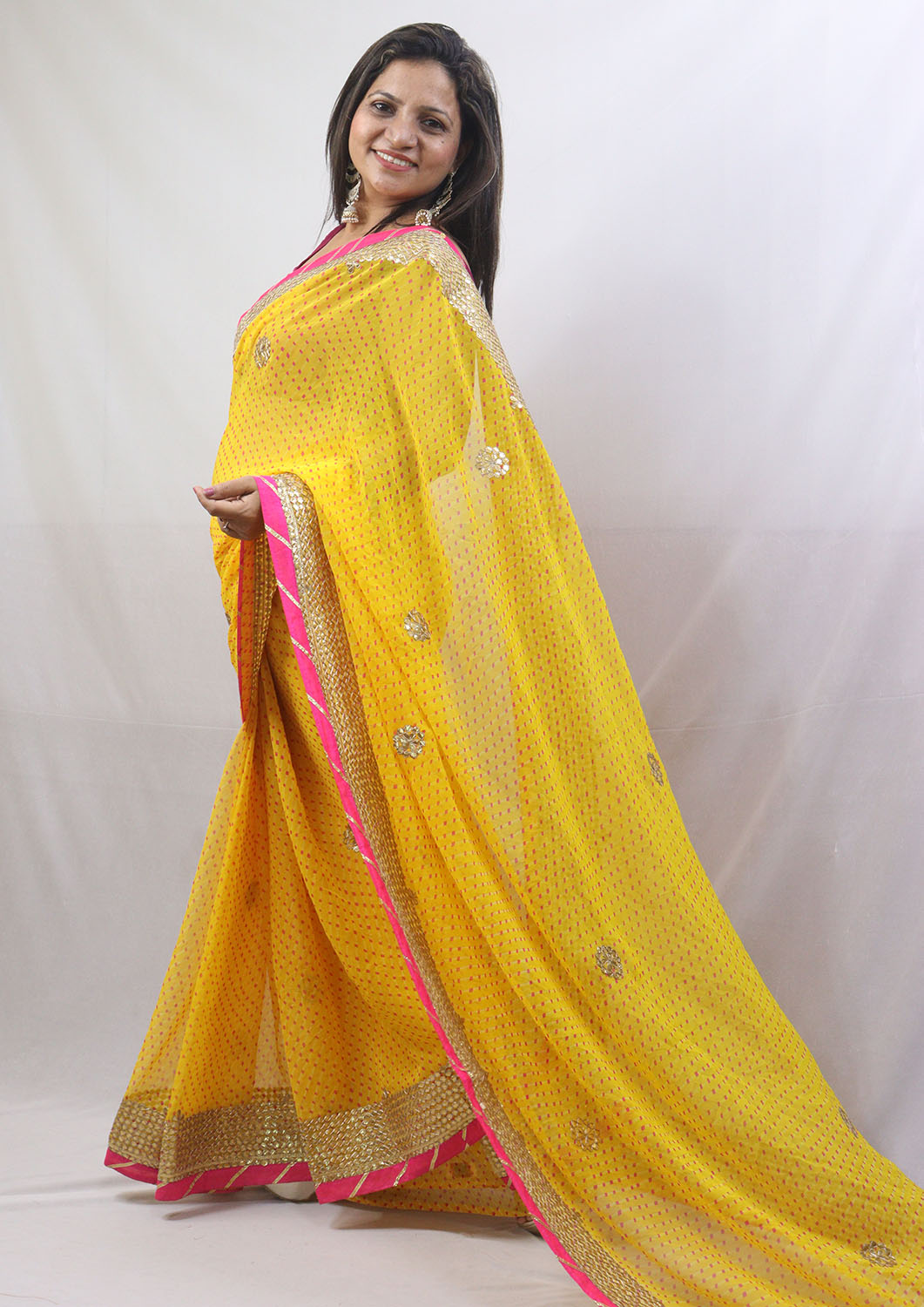 Awesome color Pure Gota Work Georgette saree at USD 60 / Piece in Jaipur |  Rajgharana