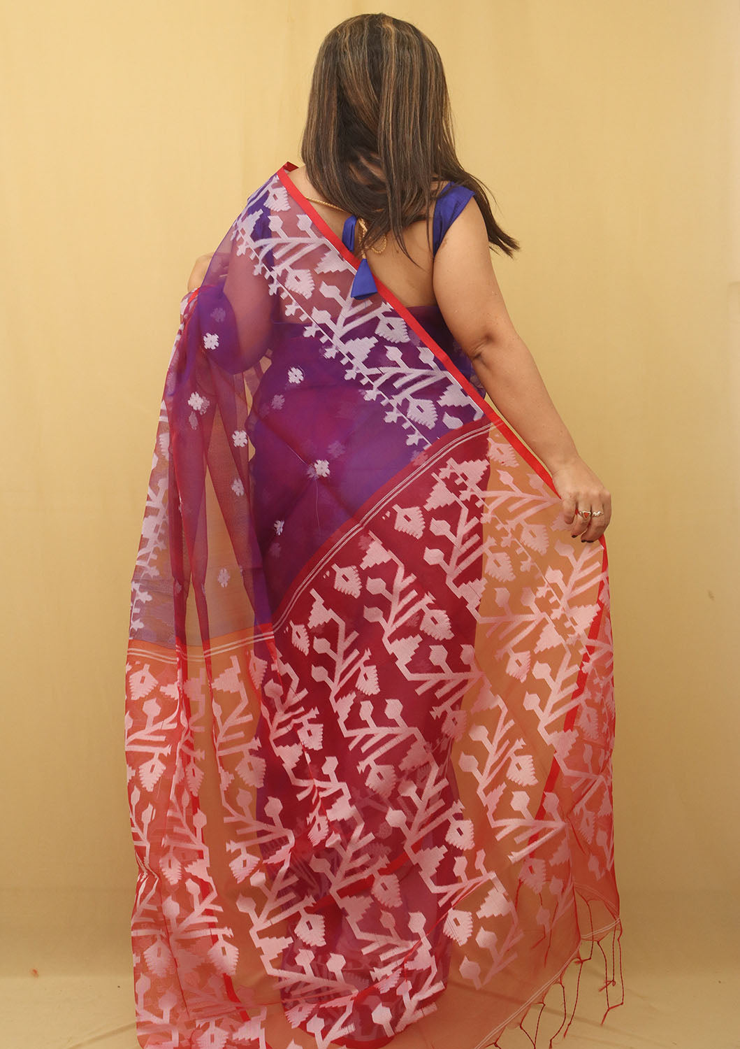 Pure shops muslin Handloom saree