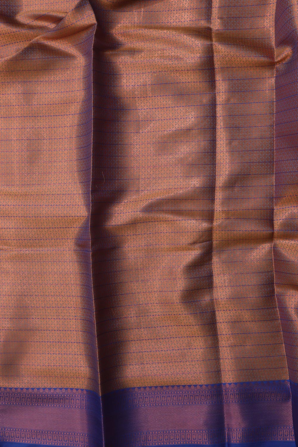 Orange Shot Kanjeevaram Silk Checks Saree - Luxurion World