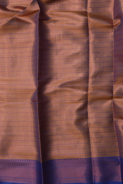 Orange Shot Kanjeevaram Silk Checks Saree - Luxurion World