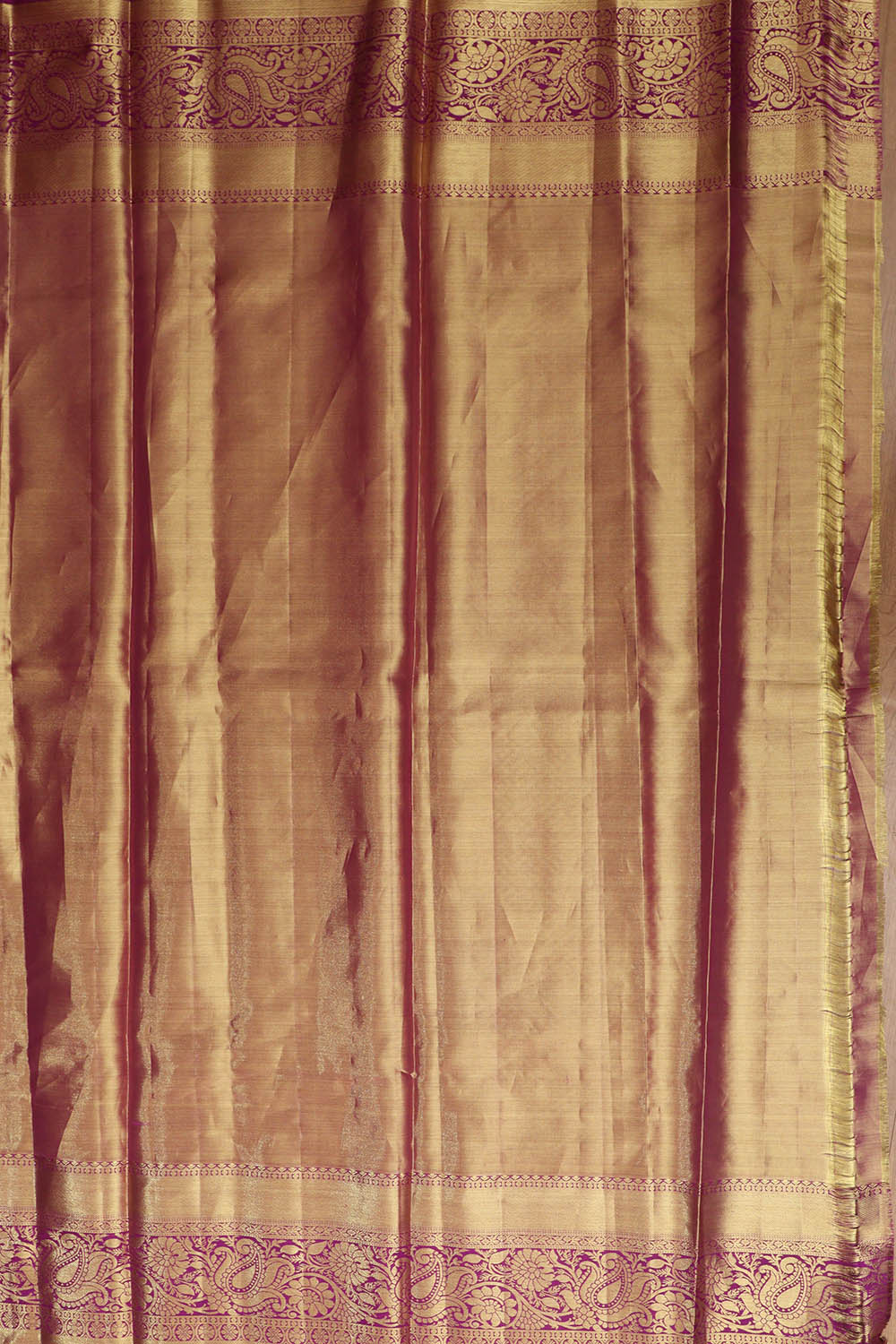 Exquisite Golden & Purple Kanjeevaram Silk Saree - Luxurion World