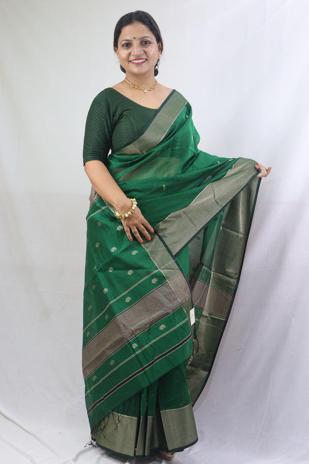 Orenge Ghicha Work Cotton Silk Box Handloom Saree With blouse piece - Mamta  Saree - 3419261