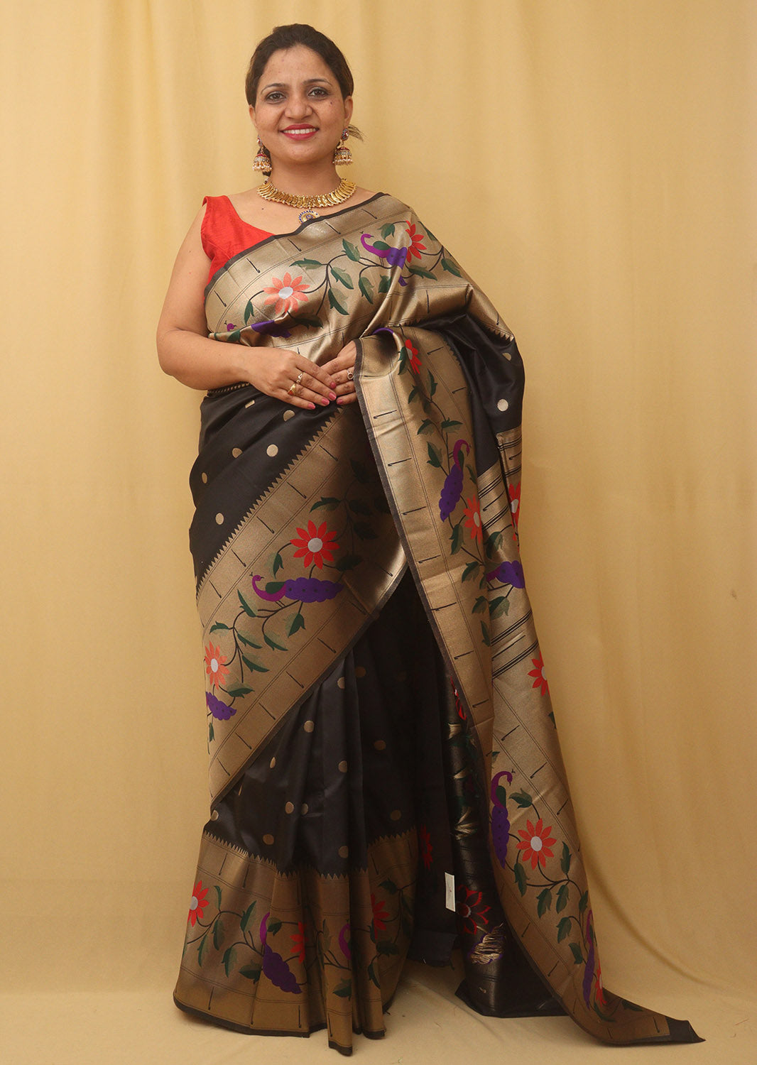 Net Embroidery Saree In Black Colour - SR1543791