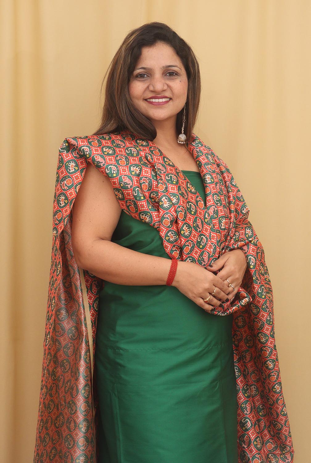 Silk Plain Ladies Dark Green Kurti Pant Set, Size: Large, 120 Gsm at Rs  470/set in Jaipur