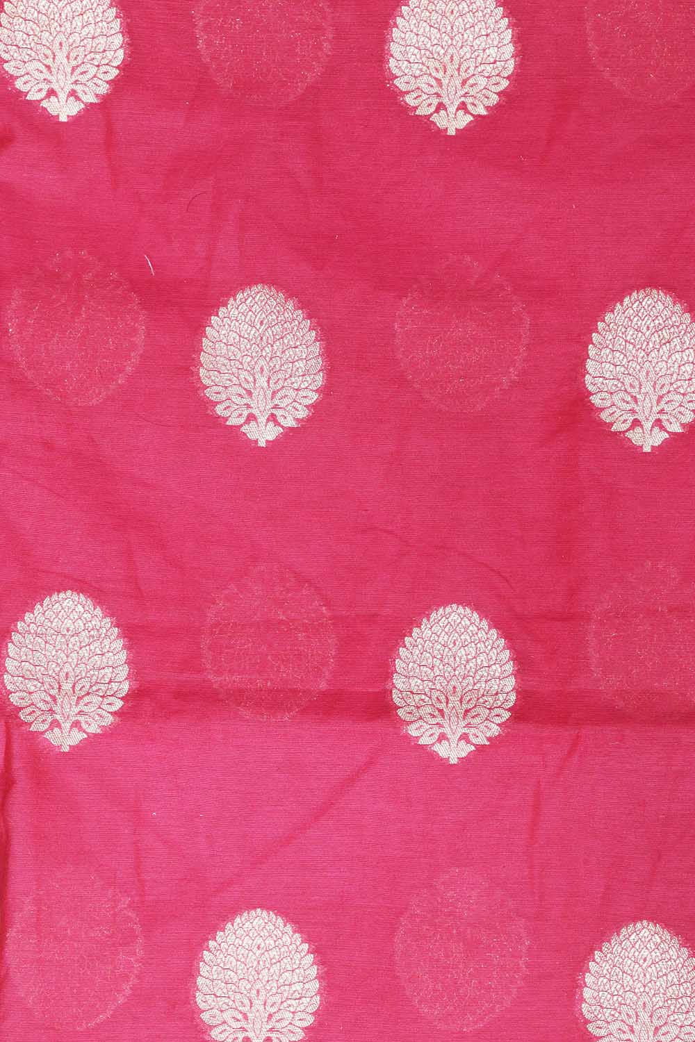 Exquisite Pink Banarasi Chanderi Silk Suit With Purple Handloom Banarasi Pure Georgette Brush Dye Dupatta - Luxurion World