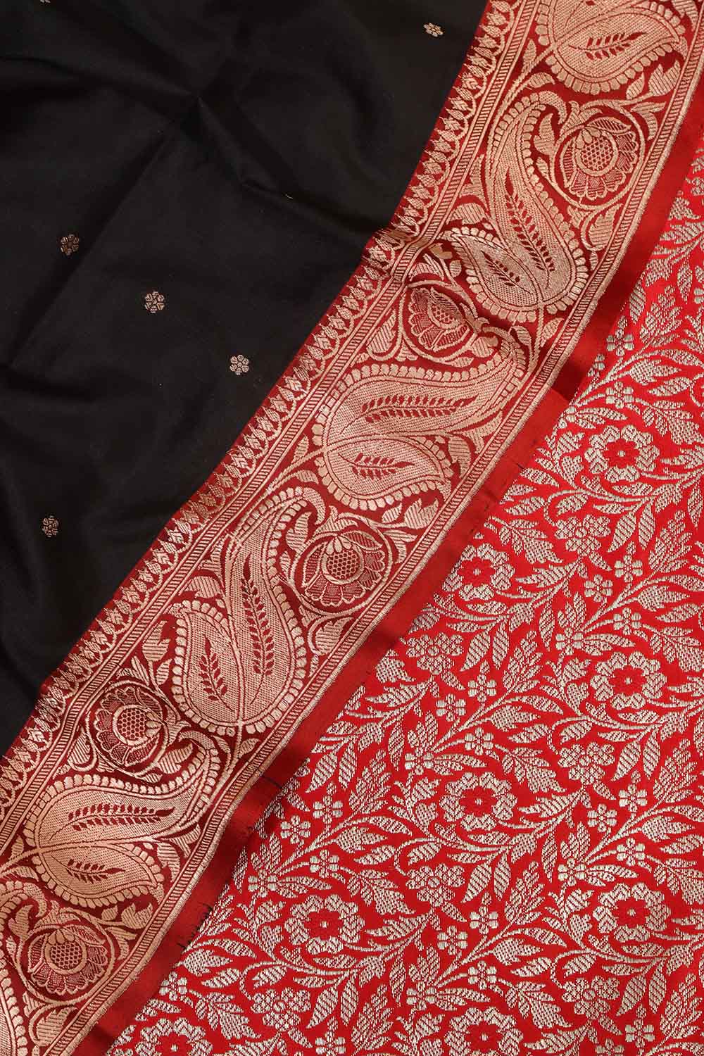 Elegant Red Banarasi Silk Satin Zari Brocade Suit With Banarasi Pure Katan Silk Dupatta - Luxurion World