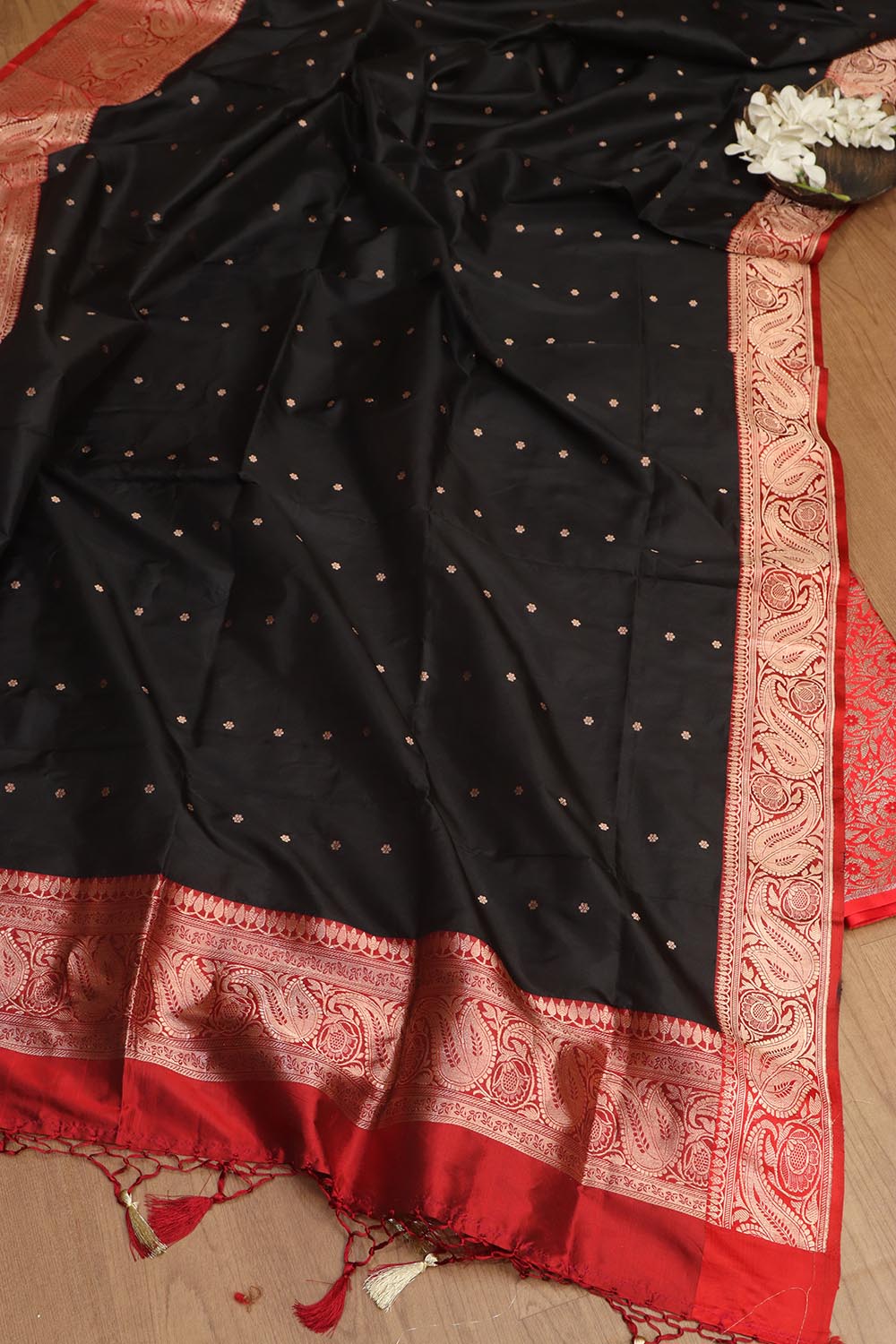 Elegant Red Banarasi Silk Satin Zari Brocade Suit With Banarasi Pure Katan Silk Dupatta - Luxurion World