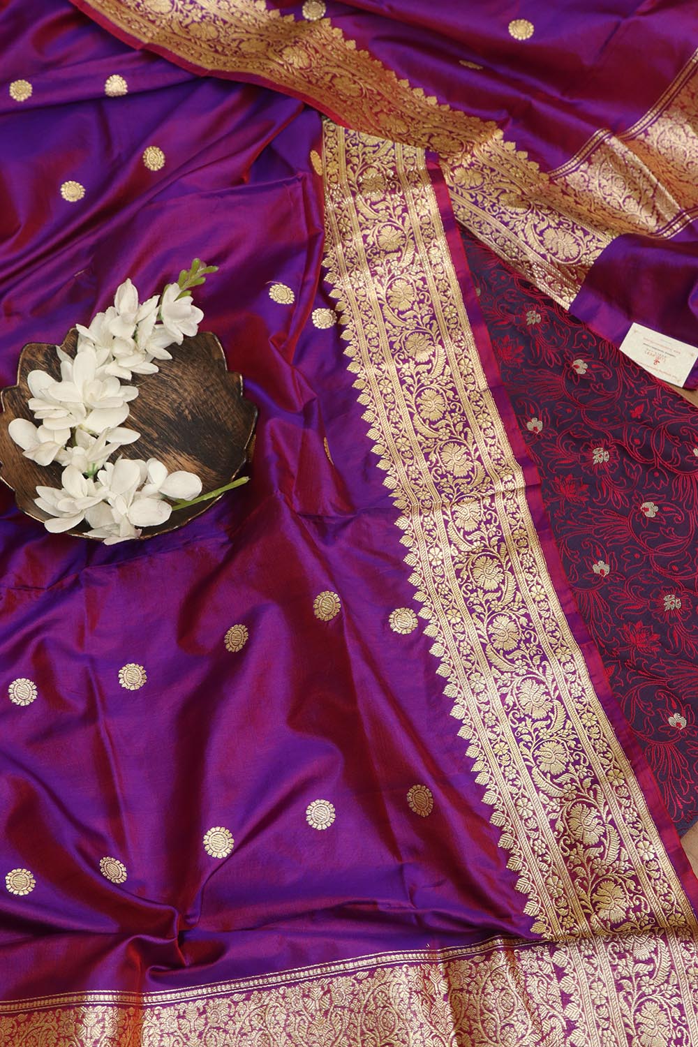 Elegant Purple Banarasi Tanchui Silk Suit With Banarasi Pure Katan Silk Dupatta - Luxurion World