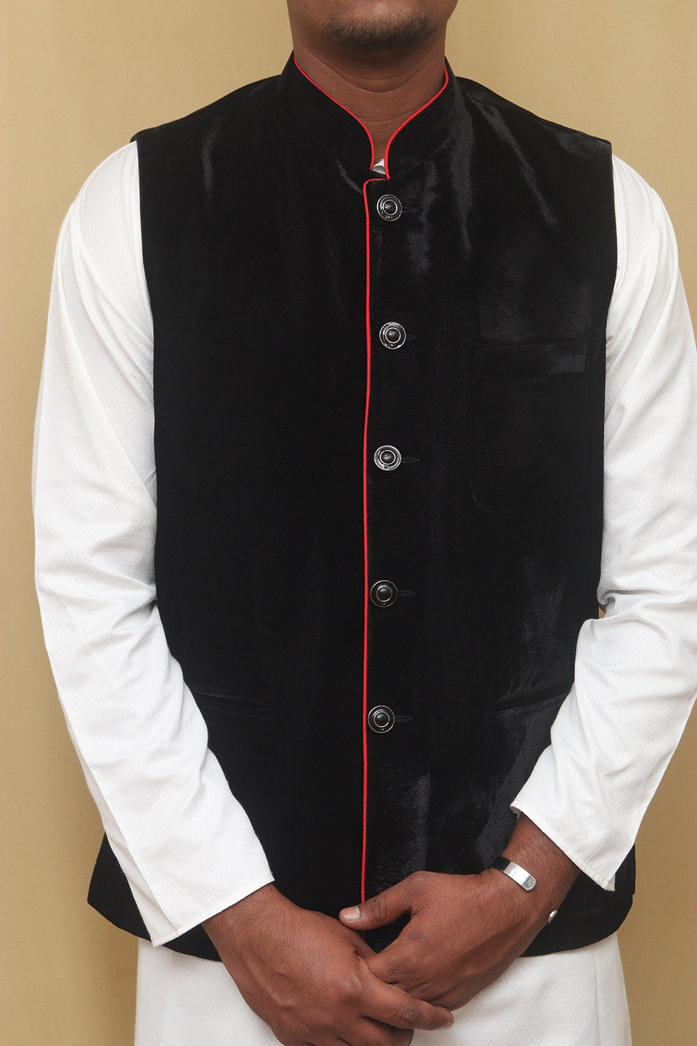 Black velvet 2024 nehru jacket