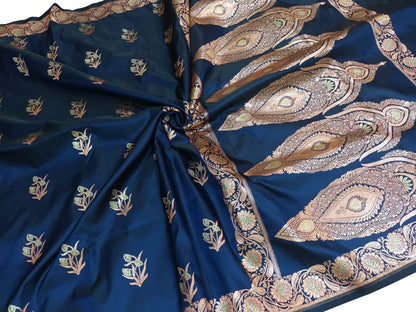 Stunning Blue Banarasi Silk Saree - Timeless Elegance - Luxurion World