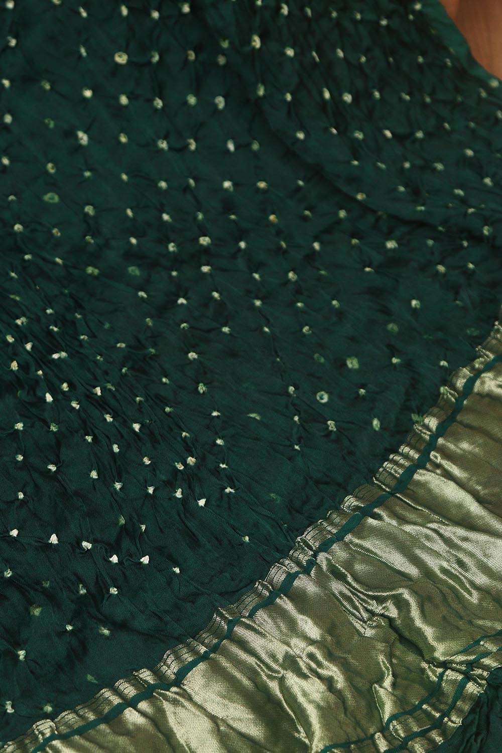 Green Bandhani Gajji Silk Dupatta - Elegant Ethnic Wear - Luxurion World