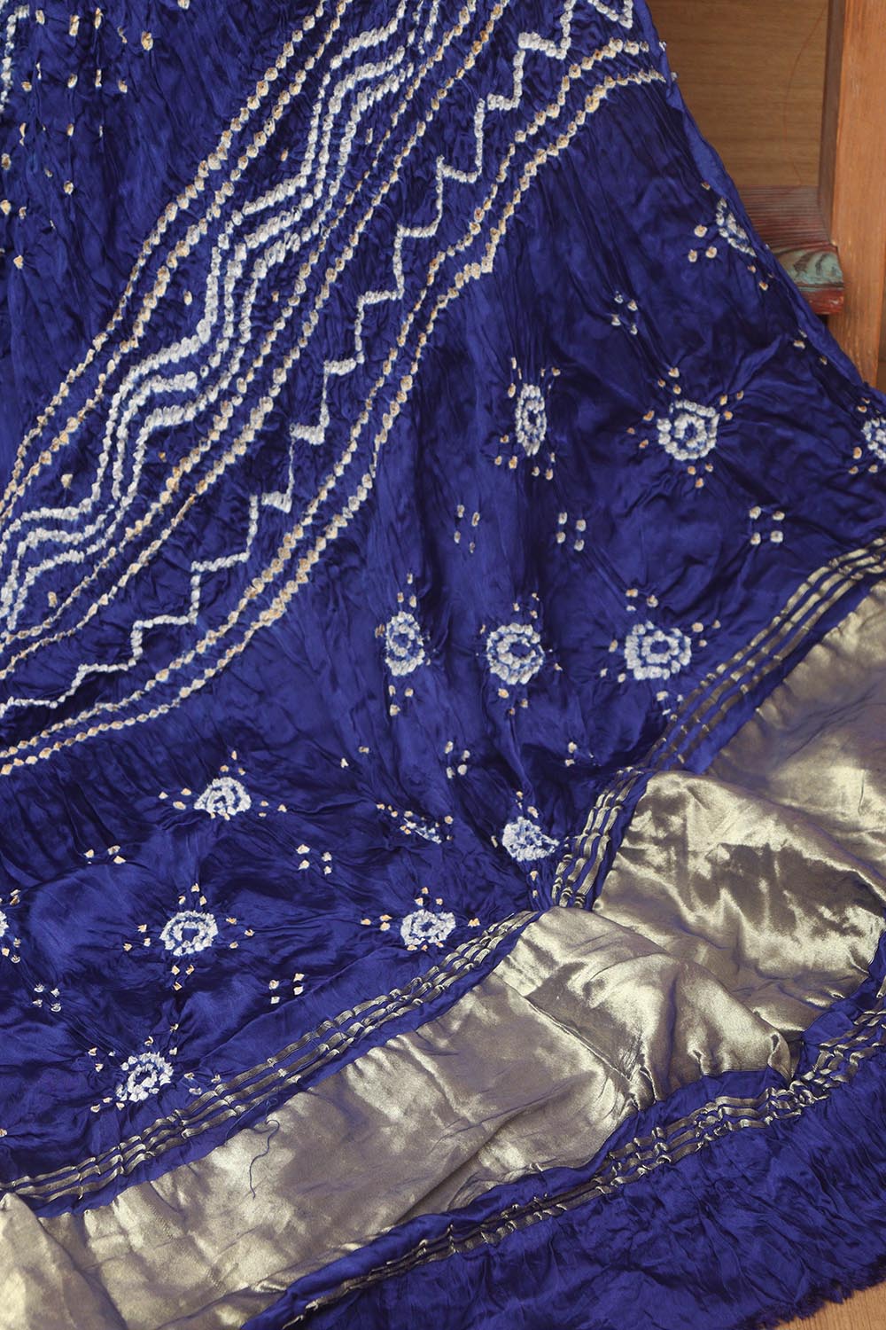 Blue Bandhani Gajji Silk Dupatta - Elegant Ethnic Wear - Luxurion World