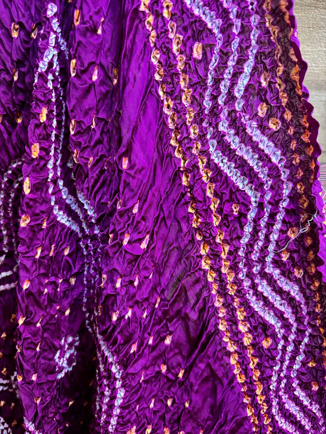 Vibrant Purple Bandhani Gajji Silk Dupatta - Luxurion World