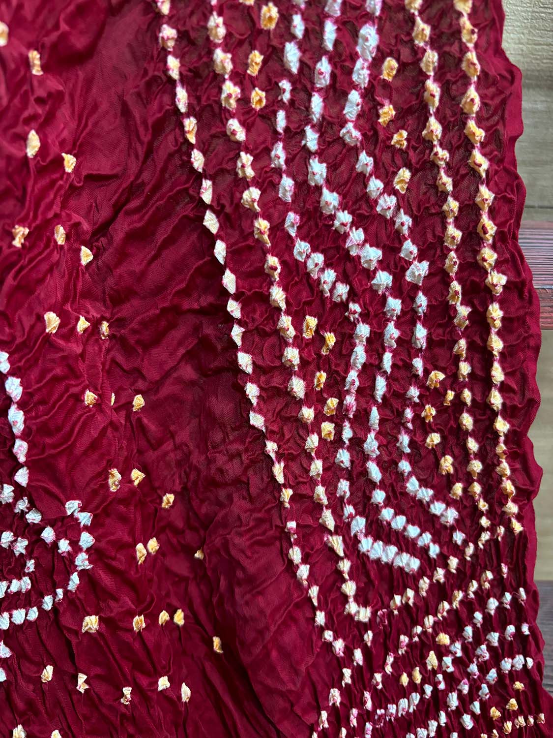 Maroon Bandhani Gajji Silk Dupatta - Elegant Ethnic Wear - Luxurion World