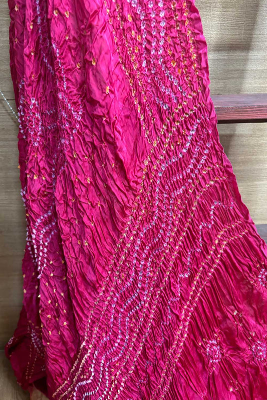 Pretty in Pink: Bandhani Gajji Silk Dupatta