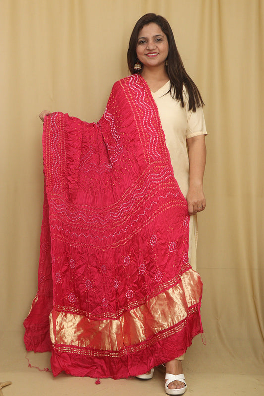 Pretty in Pink: Bandhani Gajji Silk Dupatta