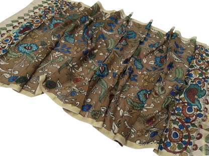 Vibrant Kalamkari Hand Painted Silk Dupatta - Luxurion World