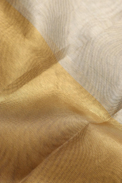 Exquisite Golden Banarasi Tissue Silk Fabric - 1 Mtr - Luxurion World