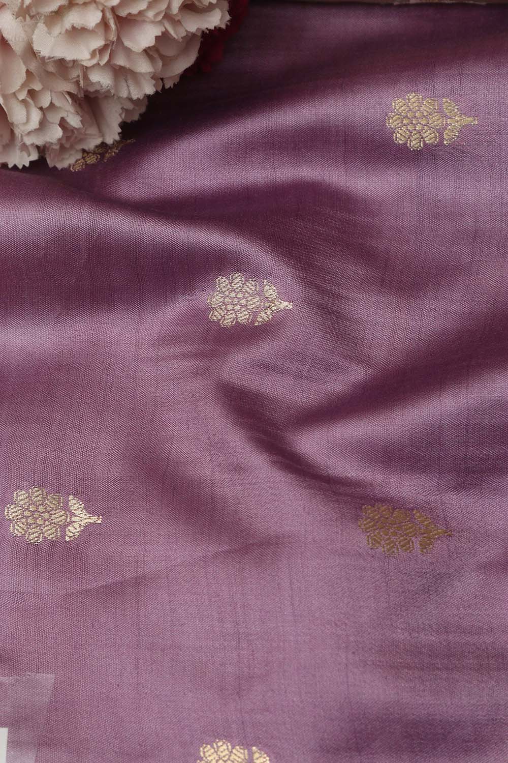 Elegant Purple Banarasi Handloom Chiniya Silk Fabric ( 2.5 Mtr ) - Luxurion World