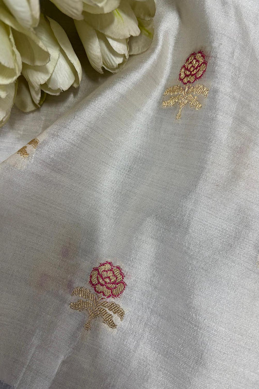 Dyeable Banarasi Handloom Chiniya Silk Fabric ( 2.5 Mtr ) - Luxurion World