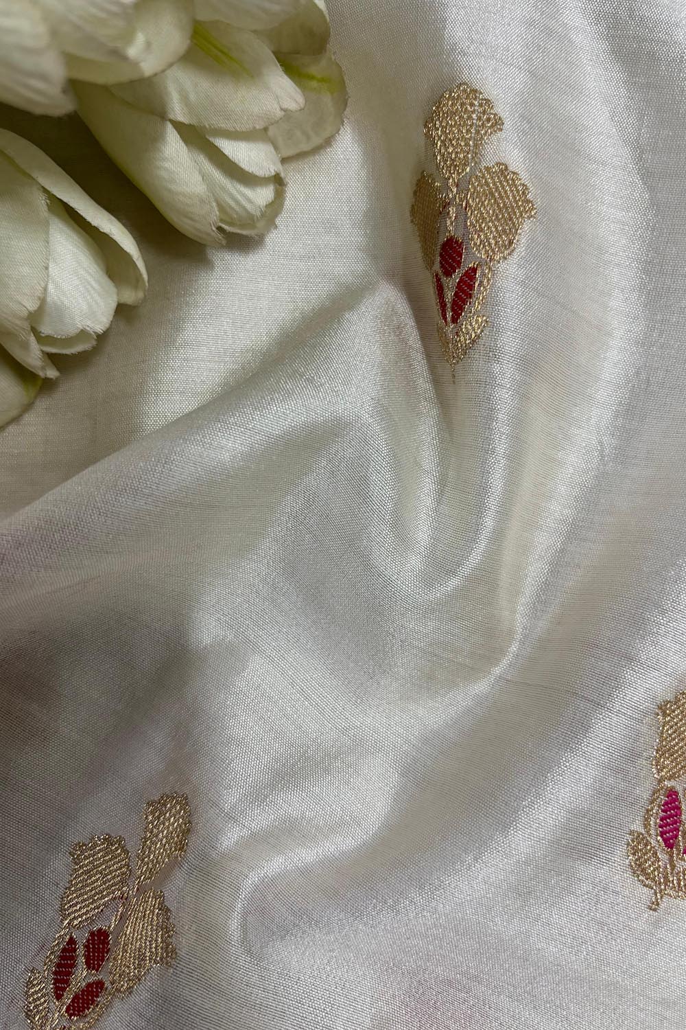 Dyeable Banarasi Handloom Chiniya Silk Fabric ( 2.5 Mtr ) - Luxurion World