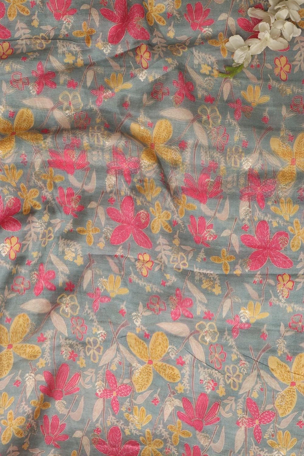 Multicolor Digital Printed Muslin Silk Fabric ( 1 Mtr ) - Luxurion World