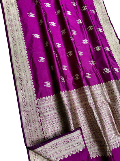 Elegant Purple Banarasi Silk Saree - Luxurion World