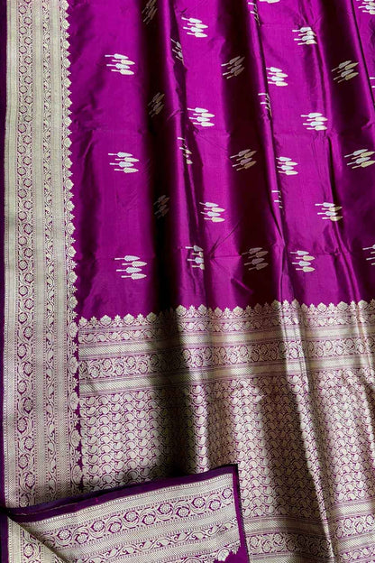 Elegant Purple Banarasi Silk Saree - Luxurion World