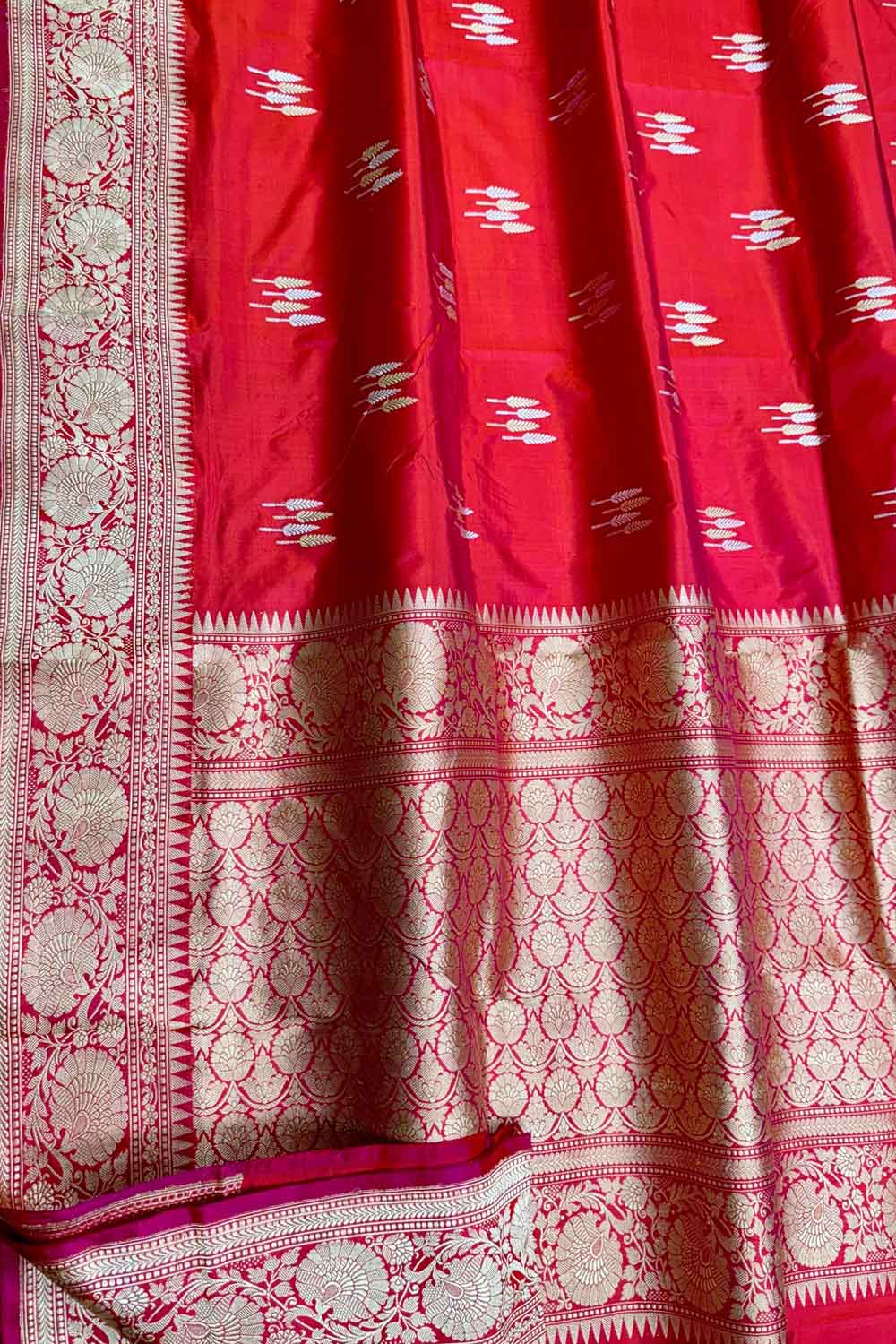 Exquisite Pink Banarasi Handloom Katan Silk Saree - Luxurion World