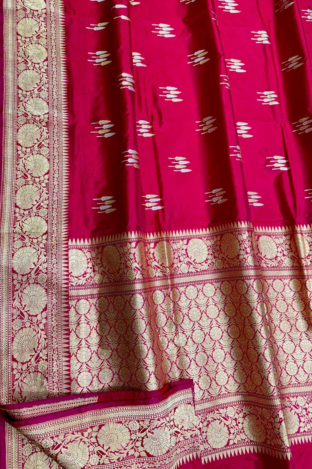 Exquisite Pink Banarasi Handloom Silk Saree - Luxurion World