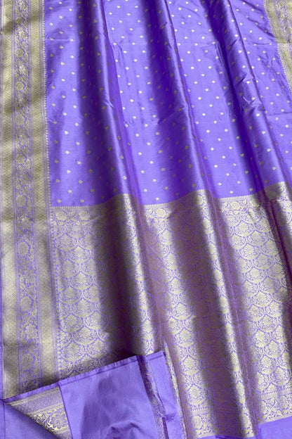 Elegant Purple Handloom Banarasi Silk Saree - Luxurion World