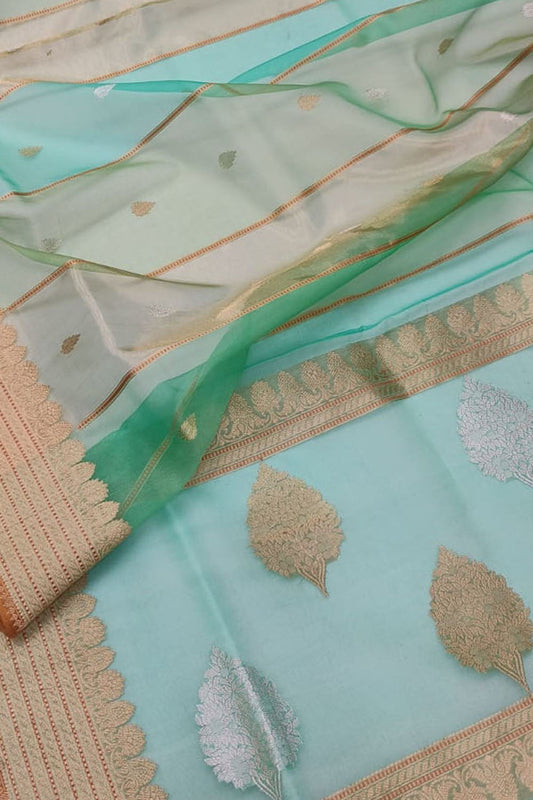 Exquisite Green Banarasi Handloom Tissue Silk Saree - Luxurion World