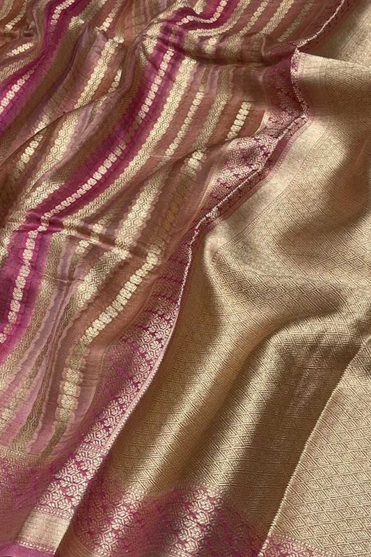 Exquisite Multicolor Banarasi Organza Silk Saree