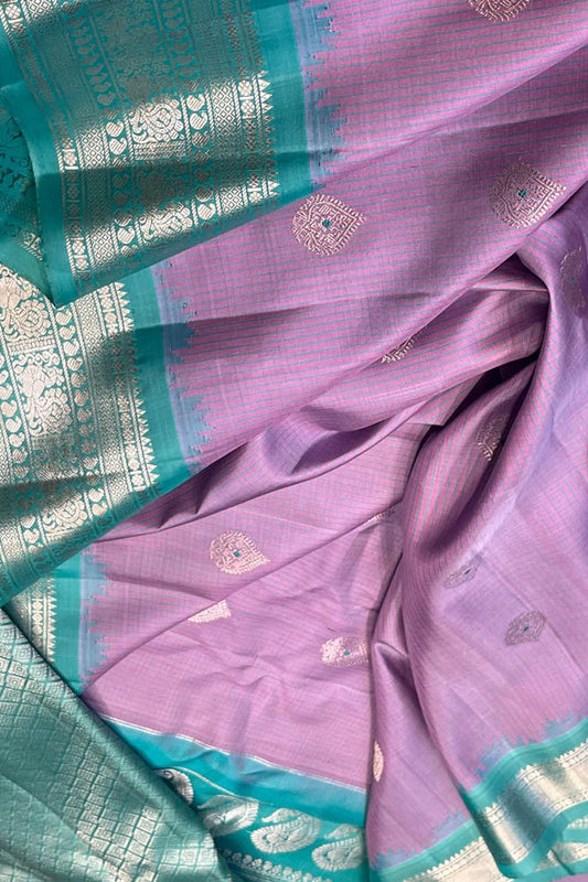 Exquisite Purple Handloom Silk Saree - Pure Elegance - Luxurion World