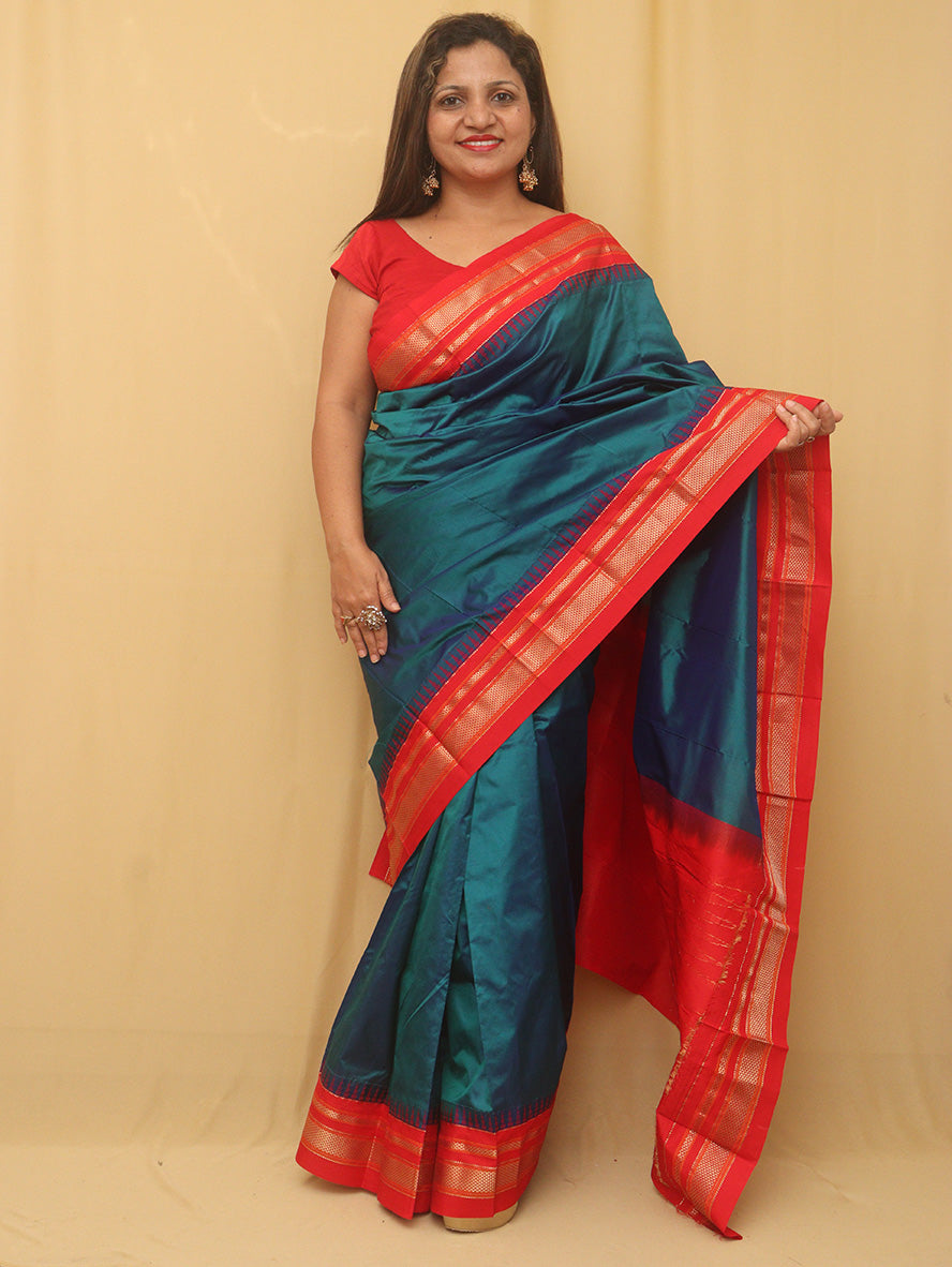 Buy ILKAL SAREE Multicolor Green and Blue Combination - Saagar Textiles  Online at Best Prices in India - JioMart.
