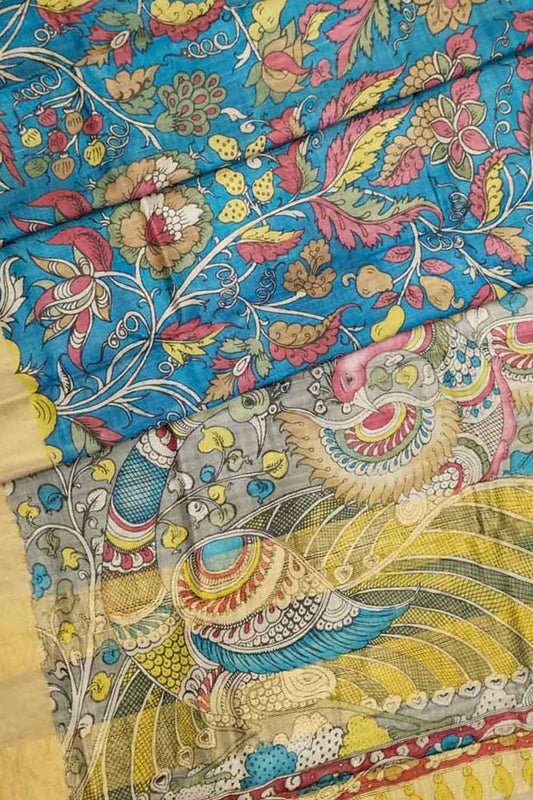 Exquisite Multicolor Kalamkari Tussar Silk Saree - Luxurion World
