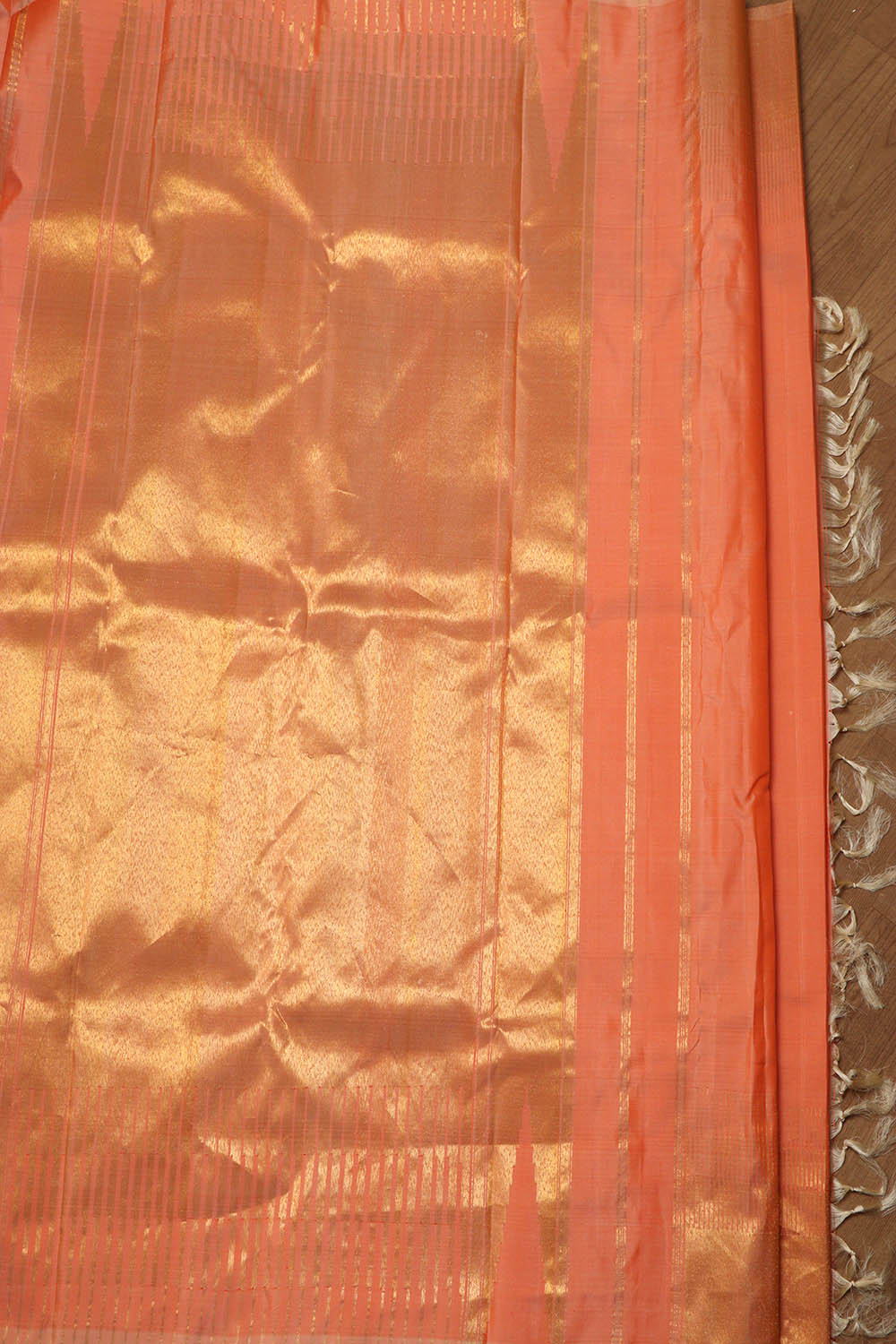 Radiant Orange Kanjeevaram Handloom Silk Saree - Pure Elegance - Luxurion World