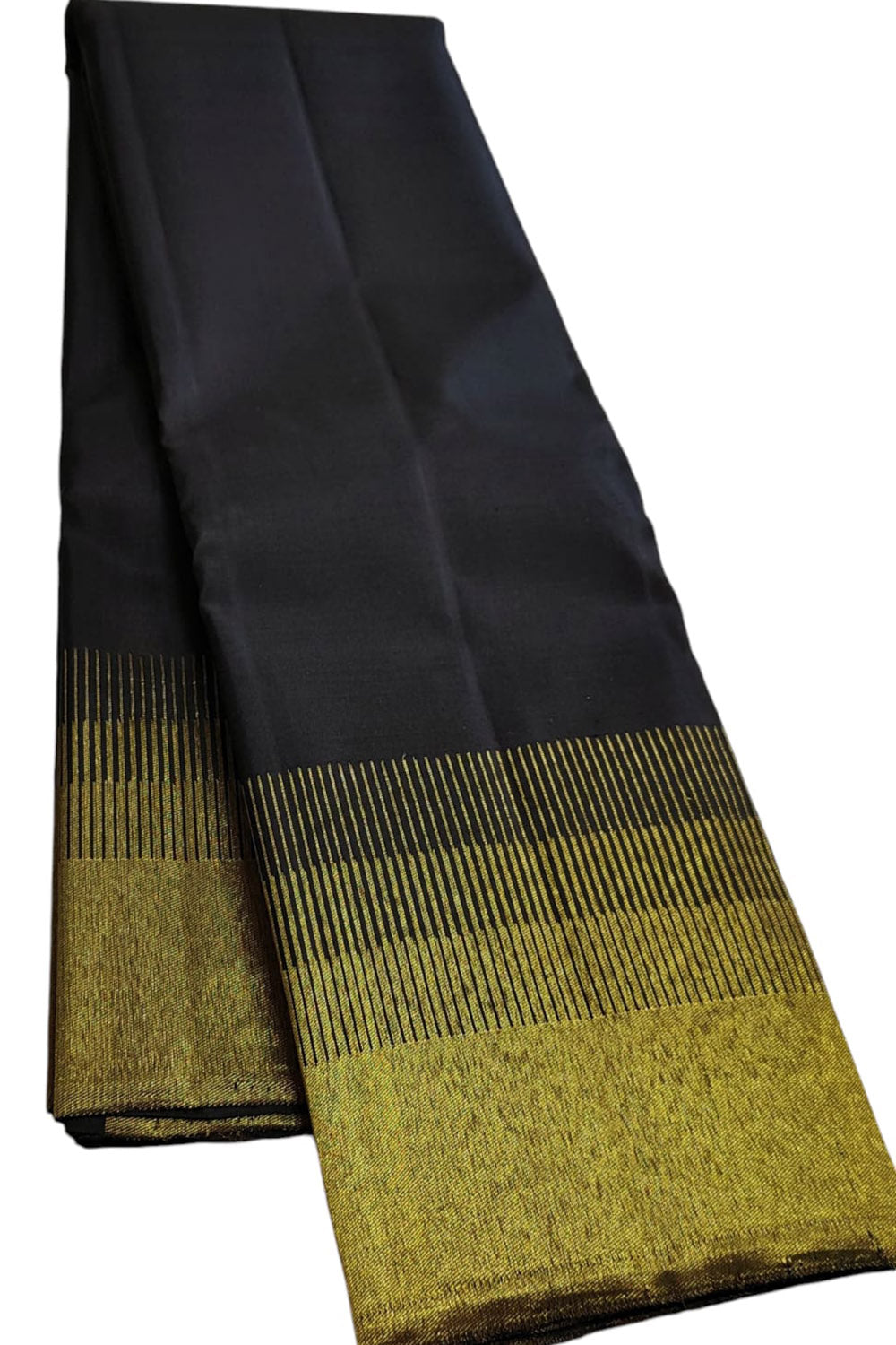 Opulent Black Handloom Kanjeevaram Pure Silk Saree - Luxurion World