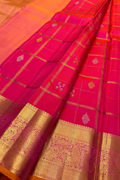 Exquisite Pink Kanjeevaram Handloom Silk Saree - Luxurion World