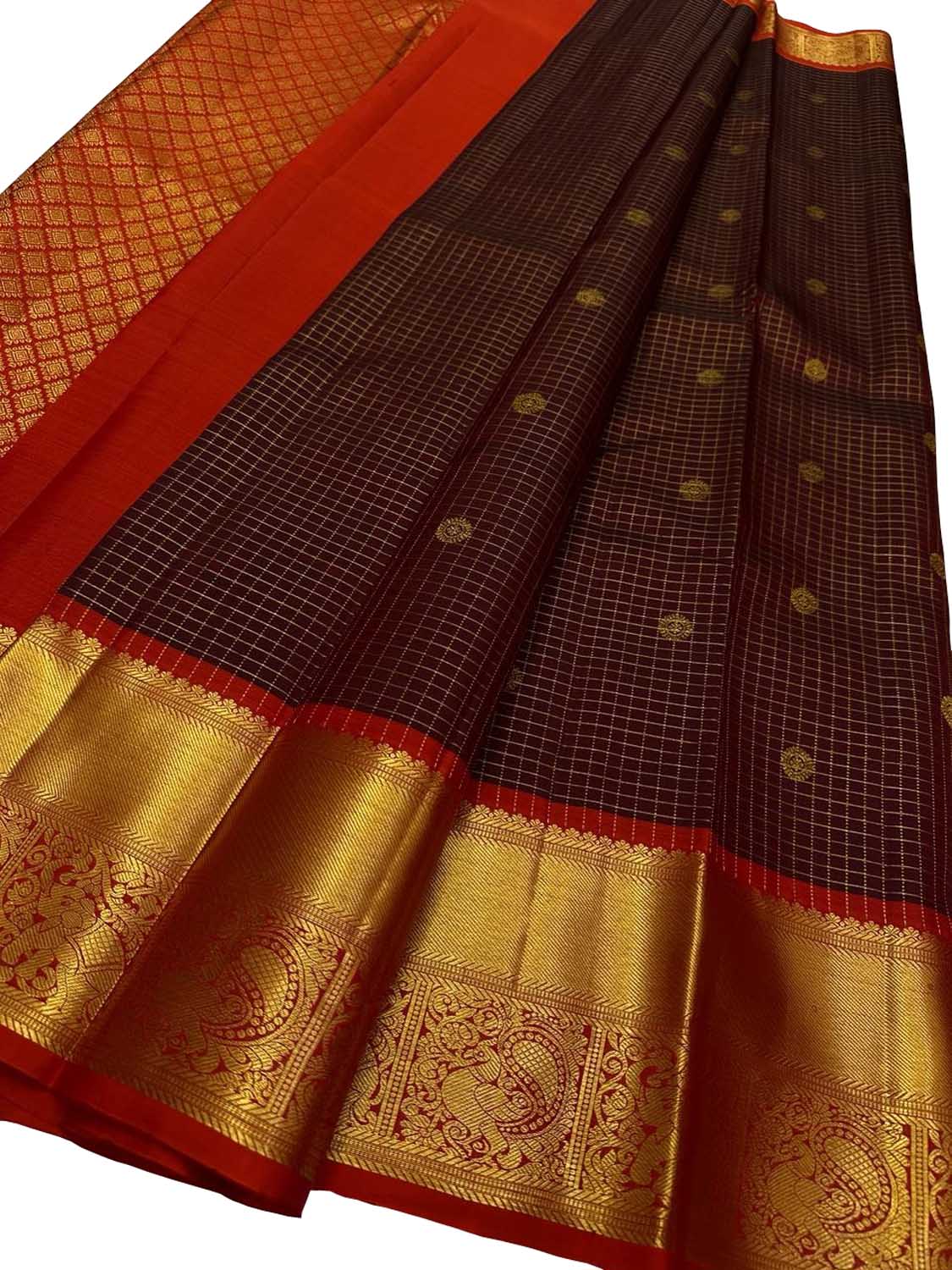 Exquisite Maroon Kanjeevaram Silk Saree - Luxurion World