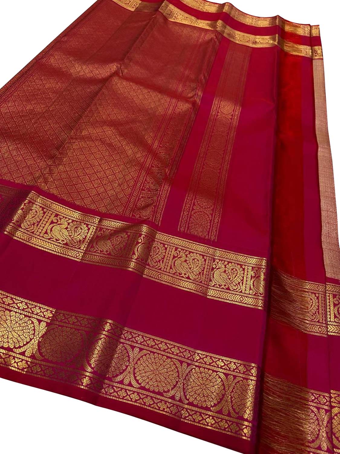 Pink Handloom Kanjeevaram Pure Silk Saree - Luxurion World