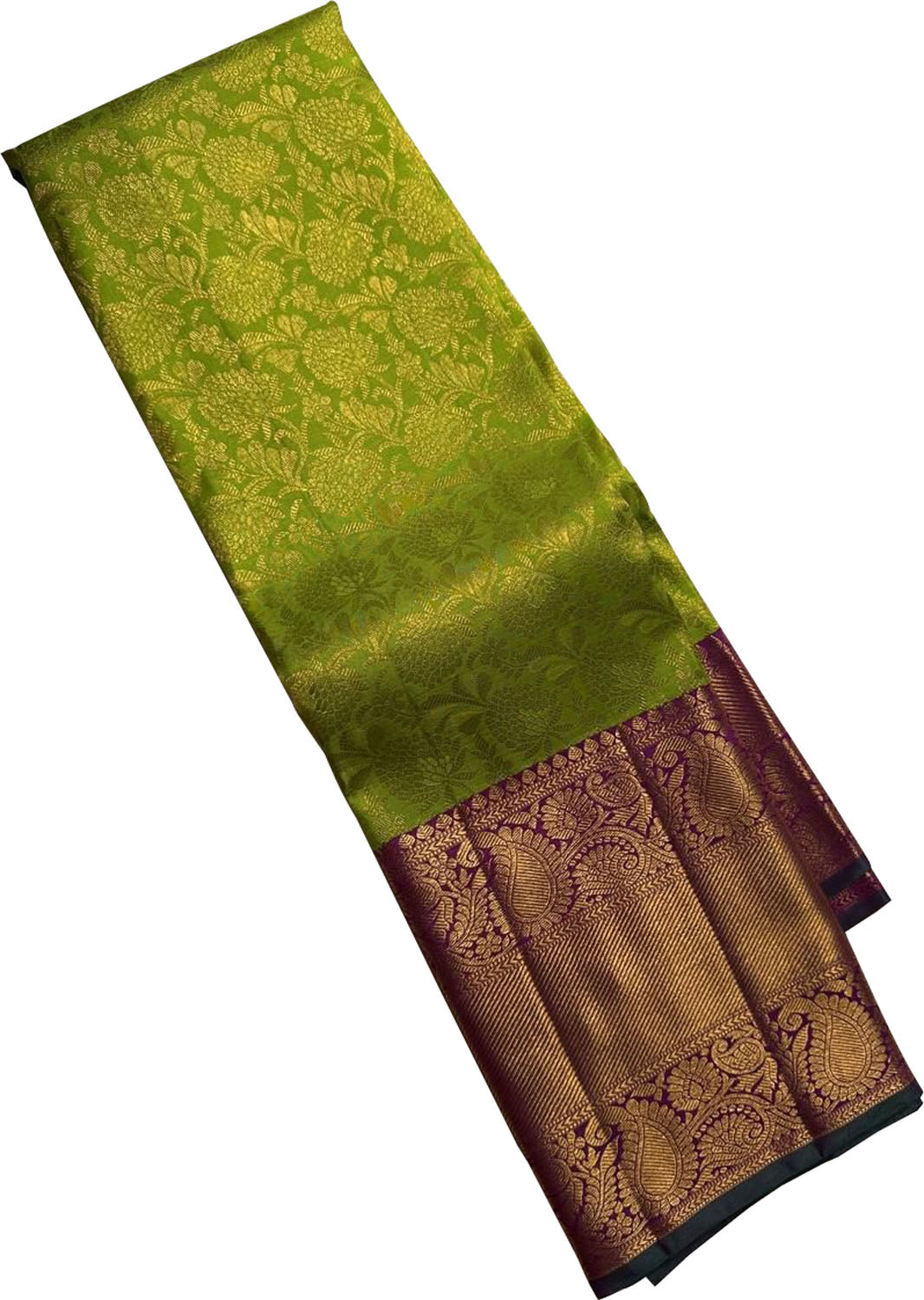 Green Handloom Kanjeevaram Pure Silk Saree - Elegant Luxury - Luxurion World